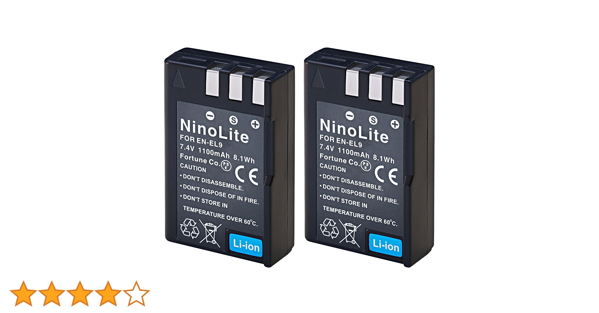 Amazon | NinoLite EN-EL9 EN-EL9a 互換 バッテリー 2個セット ニコン